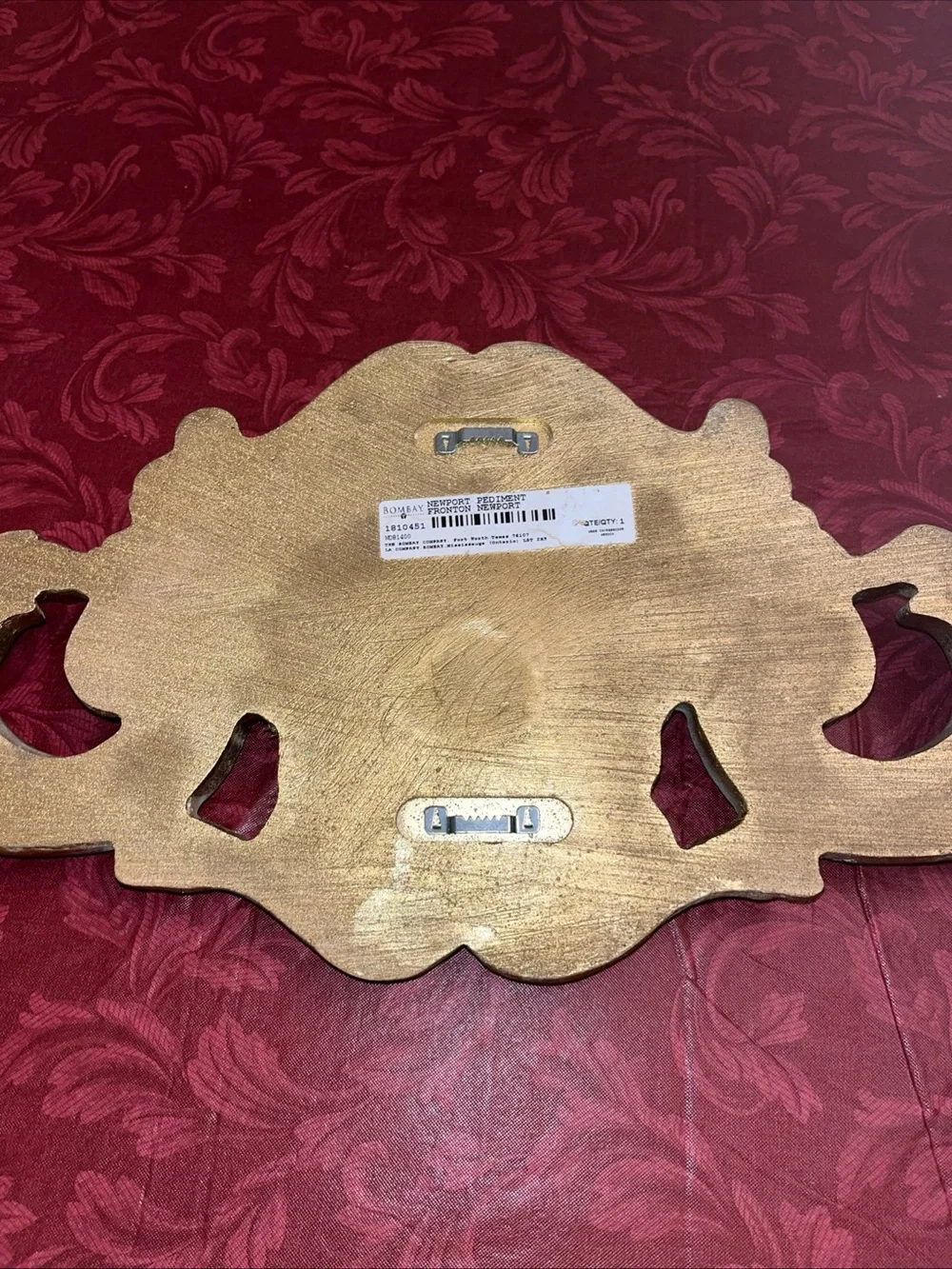 Gold Solid Wood Ornate Wall Accent - Decorative Door Pediment